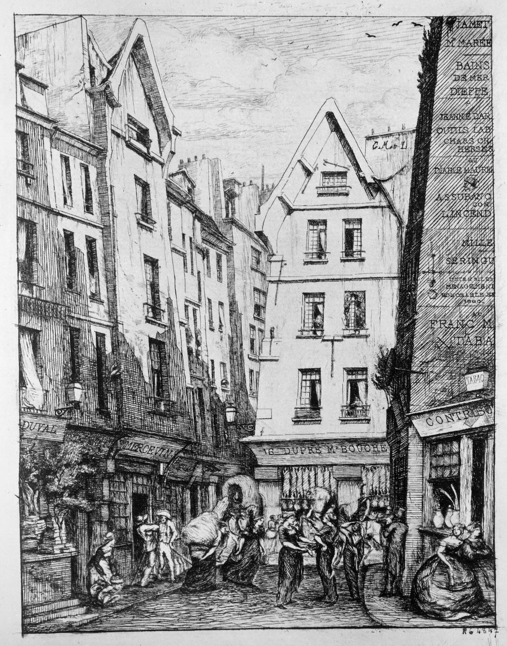 Rue Piruette, 1860 autorstwa Charles Meryon