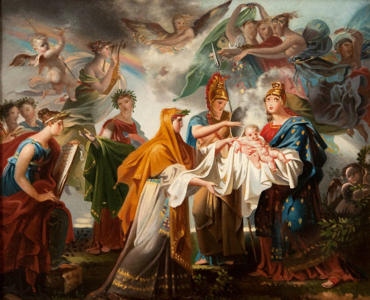 Alegoria Narodzin Króla Rzymu, przemianowana na 1814 Alegoria Narodzin Ludwika XIV autorstwa Charles Meynier