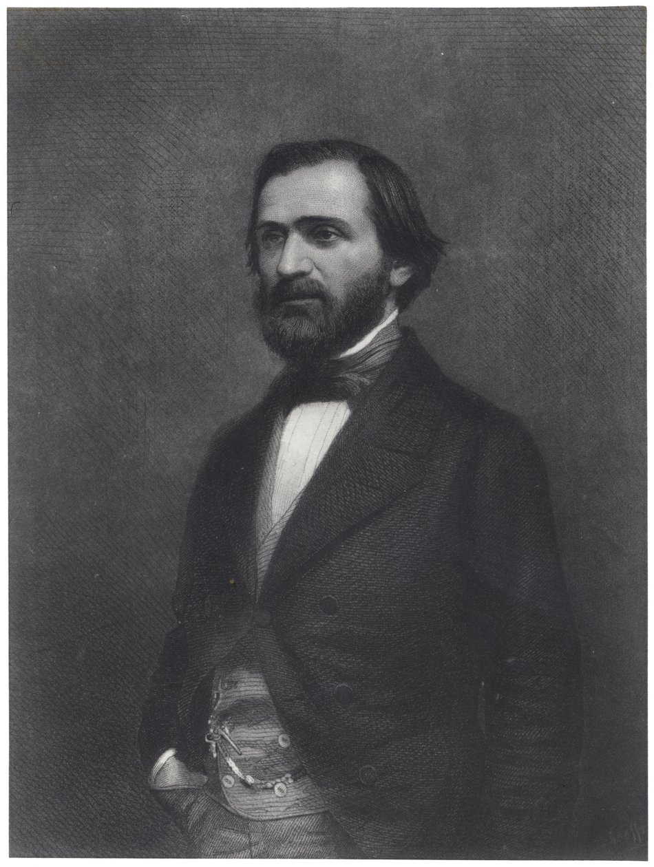 Portret Giuseppe Verdiego (1813-1901) autorstwa Charles Michel Geoffroy