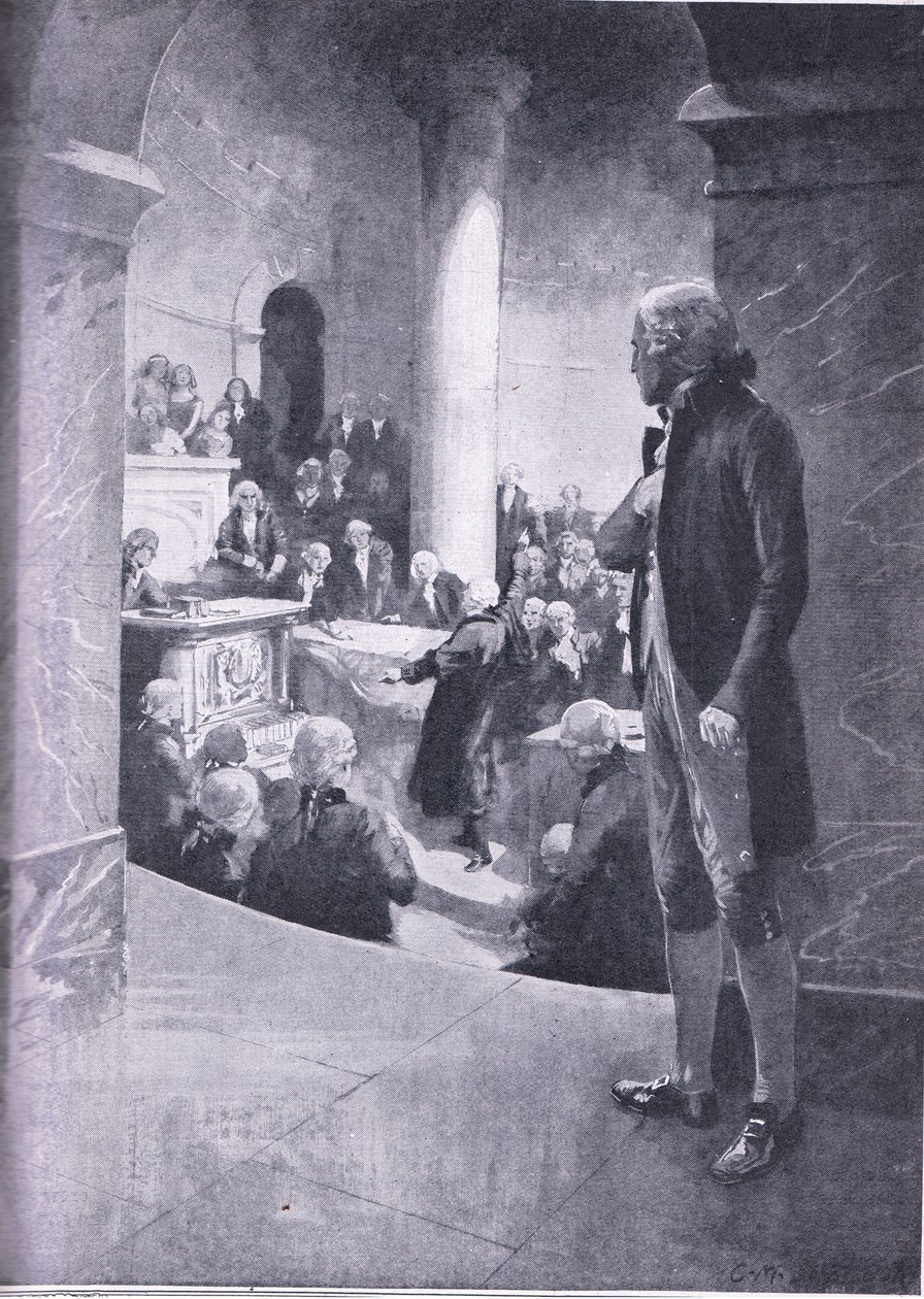 Jefferson słucha „mowy o zdradzie” autorstwa Charles Mills Sheldon