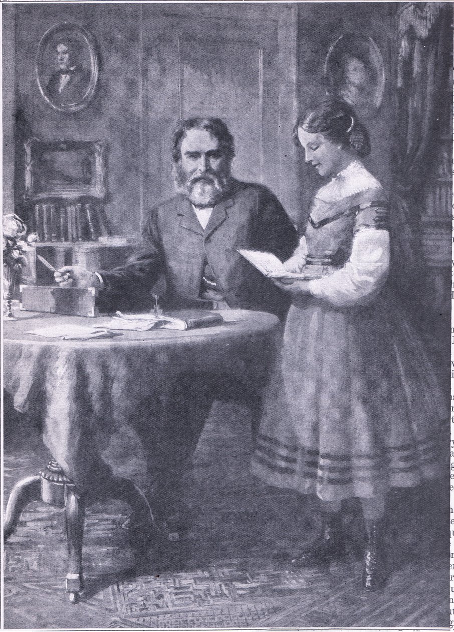 Poeta dziecięcy z Edith: Longfellow z córką autorstwa Charles Mills Sheldon