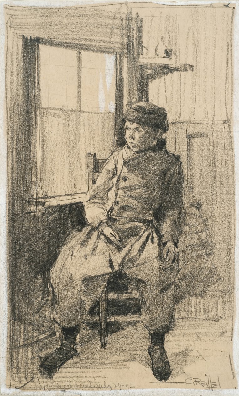 Volendam, 28 lipca 1892 r. (grafit na papierze) autorstwa Charles P. Reiffel