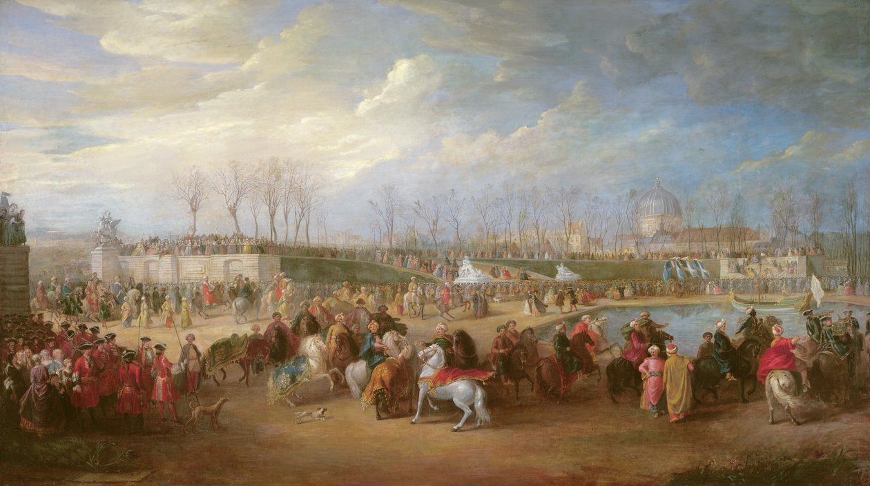 Mehmet Efendi, ambasador Turcji, przybywa do Tuileries 21 marca 1721 r., po 1721 r. autorstwa Charles Parrocel