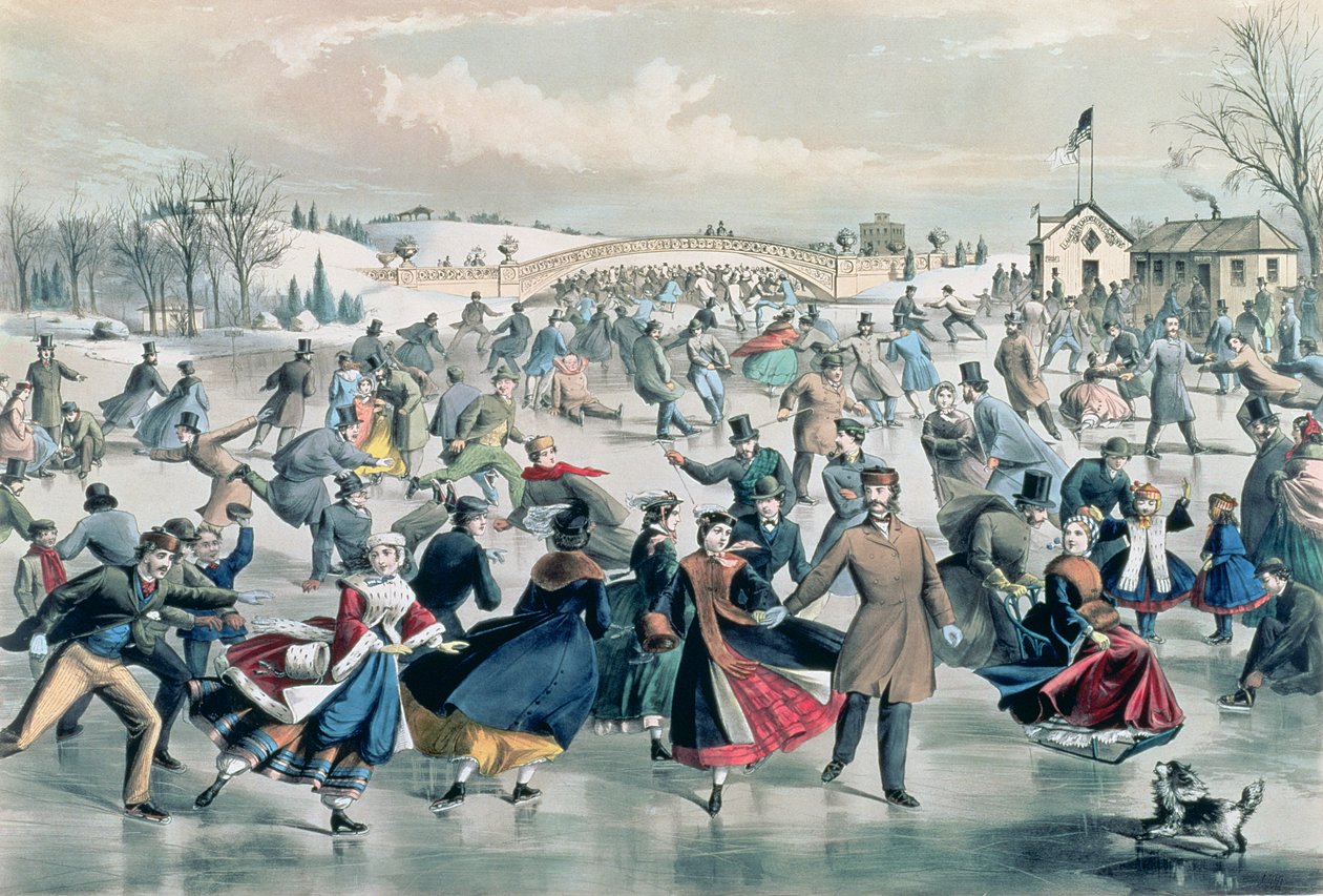The Skating Pond, wyd. przez Currier and Ives, Nowy Jork, 1862 autorstwa Charles Parsons