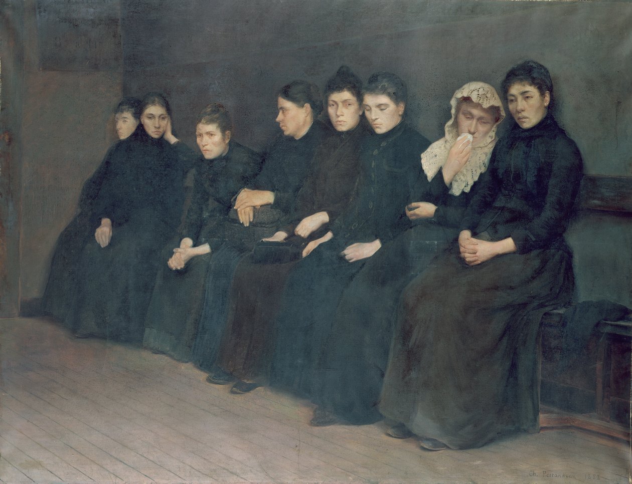 Oczekiwanie w klinice, 1888 autorstwa Charles Perrandeau