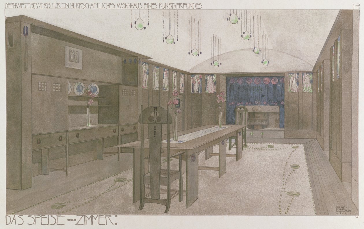 Projekt jadalni, 1901 autorstwa Charles Rennie Mackintosh