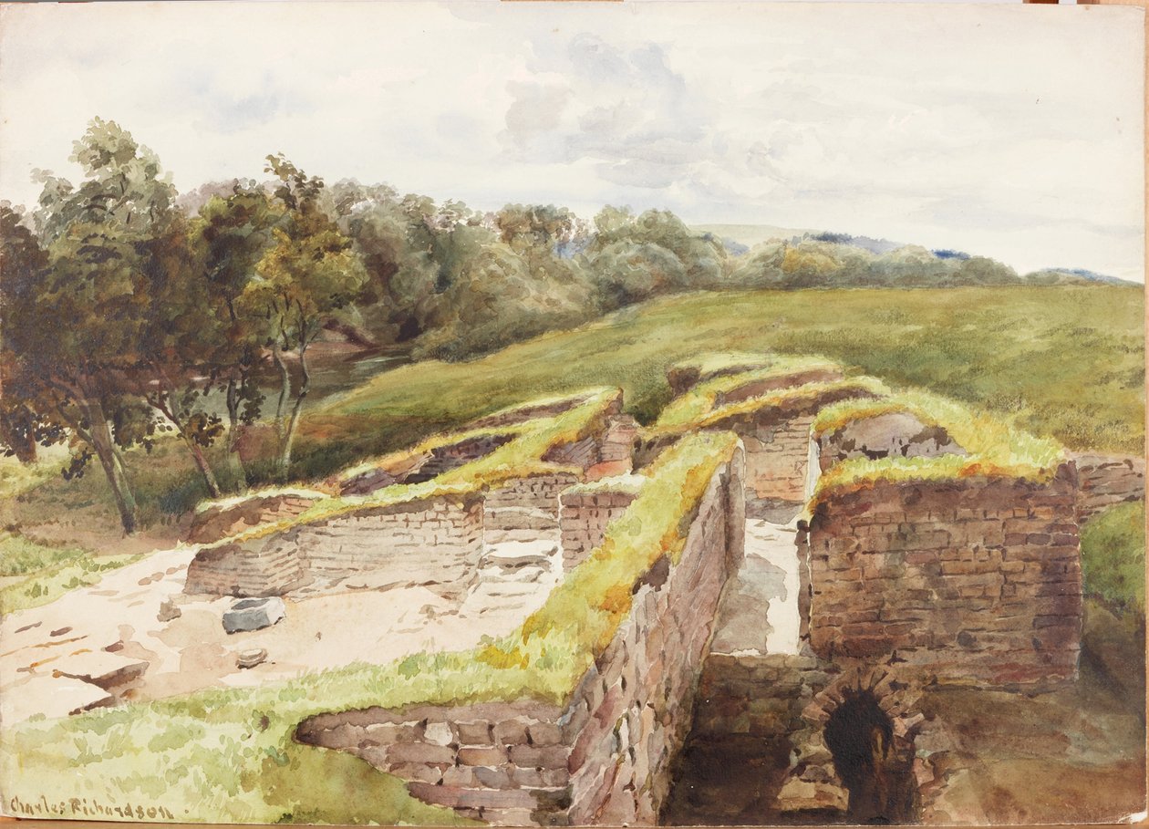Chesters, Łaźnia z Północy (kolor nadwozia, ołówek i wc na papierze) autorstwa Charles Richardson