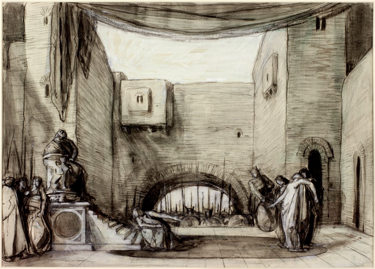 Opowieść zimowa - scenografia (bodycolour) autorstwa Charles Ricketts