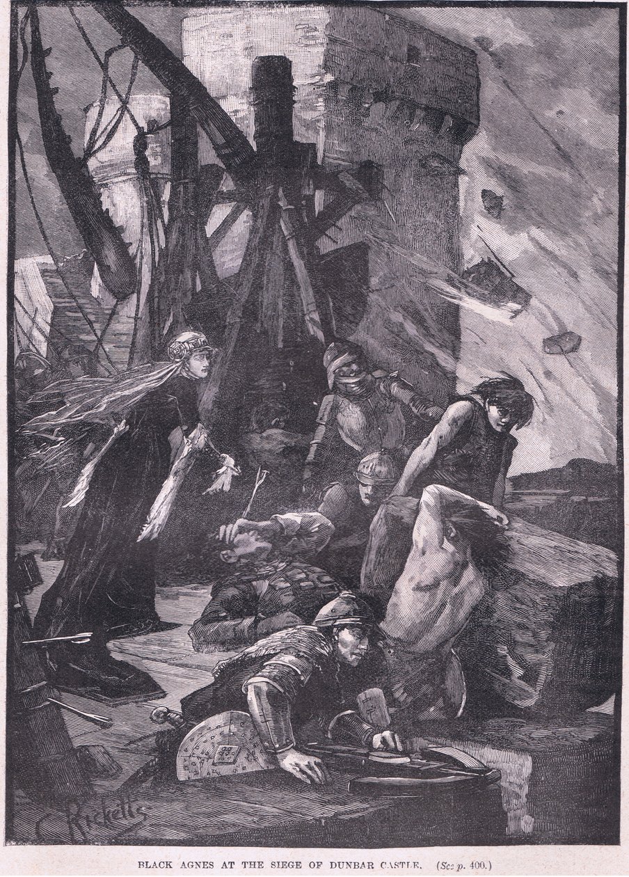 Czarna Agnieszka podczas oblężenia zamku Dunbar AD 1326 autorstwa Charles Ricketts