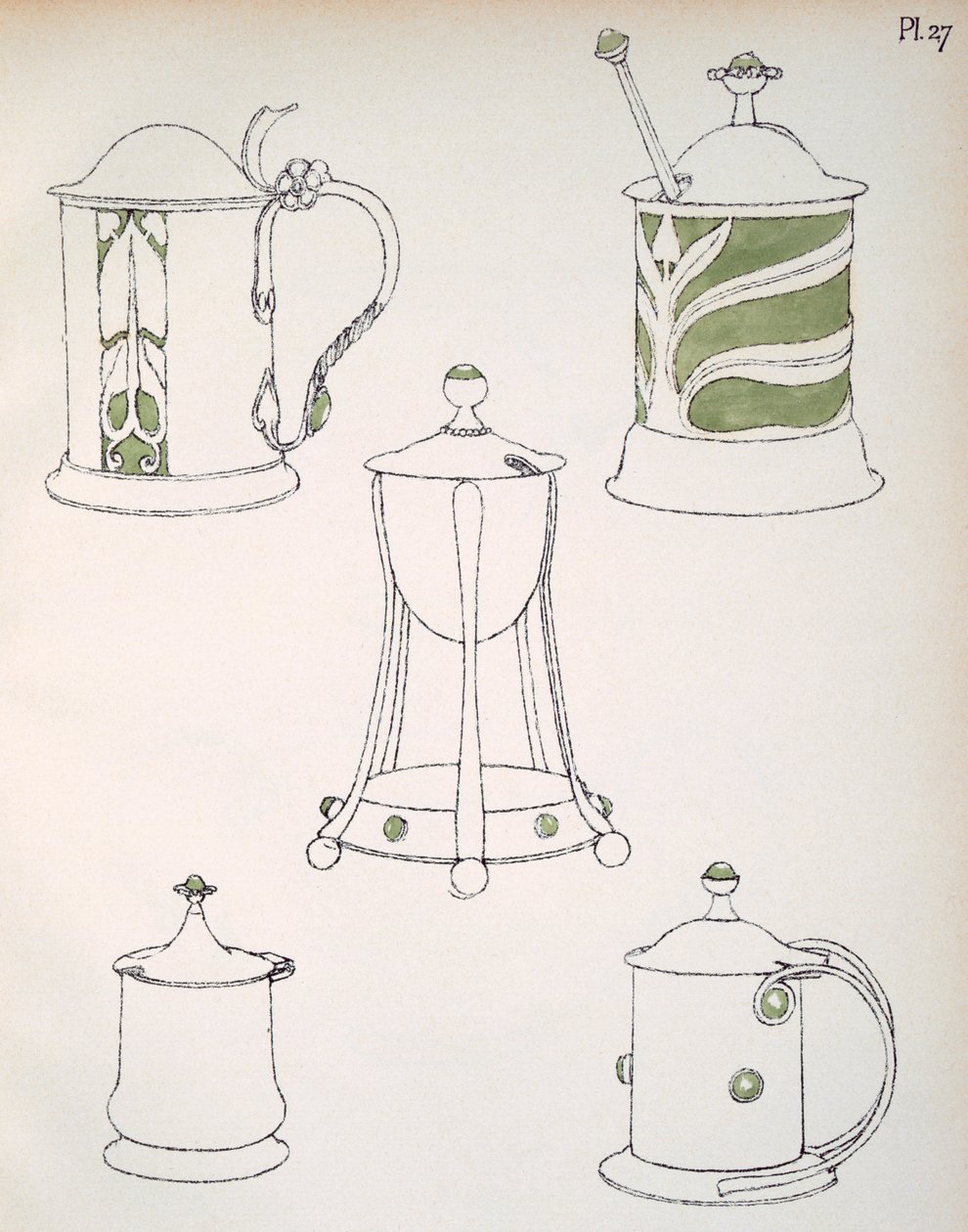 Wzory z „Modern English Silverwork”, 1909 autorstwa Charles Robert Ashbee