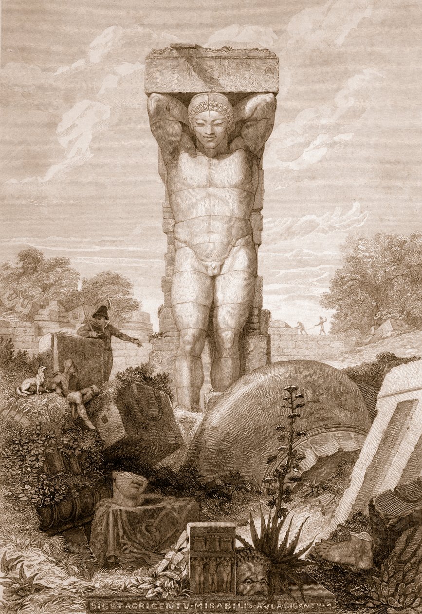 Świątynia w Agrigentum na Sycylii, z „Starożytności Aten i innych miejsc w Grecji”, publikacja Priestly und Weale, Londyn 1830 autorstwa Charles Robert Cockerell