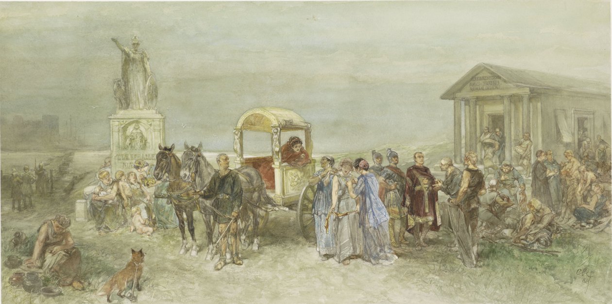 Rynek z Rzymianami i Batawami autorstwa Charles Rochussen