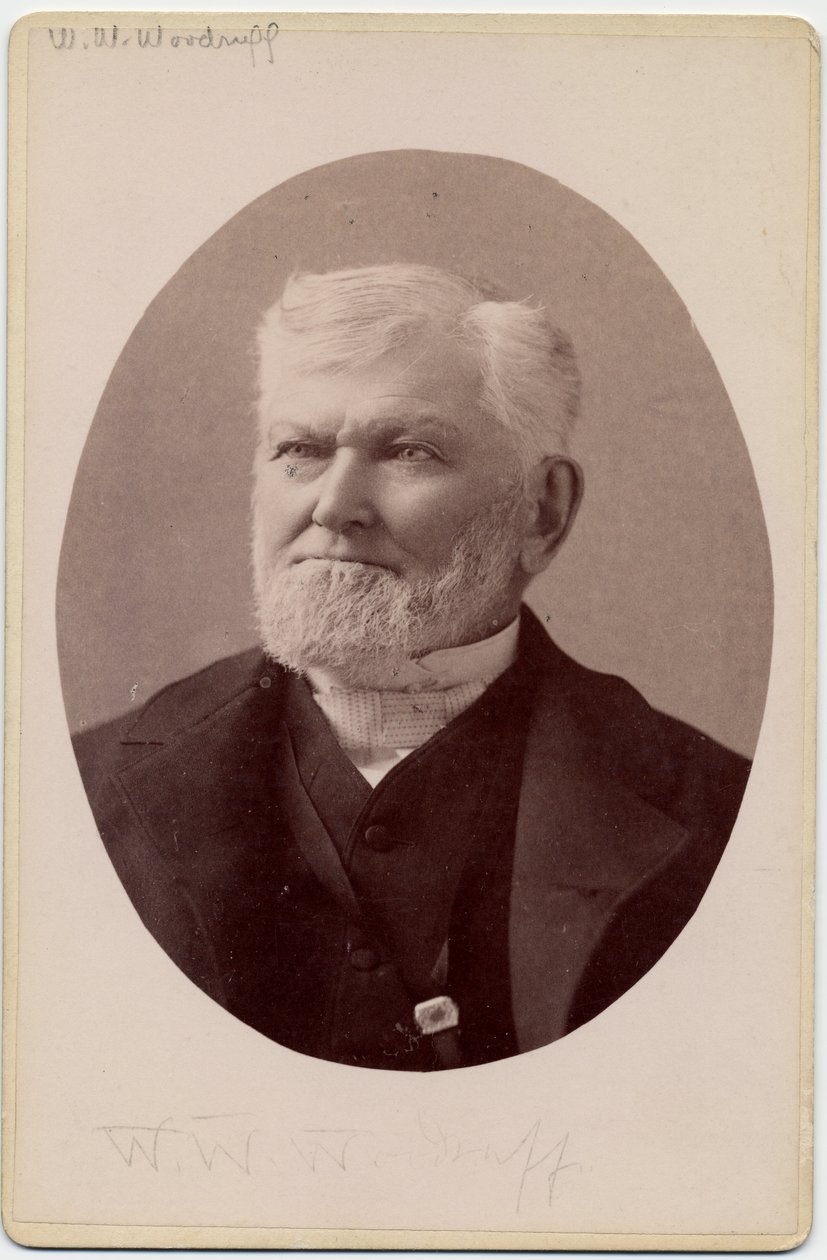 Wilford Woodruff (1807-98), 4. Prezydent Kościoła Jezusa Chrystusa Świętych w Dniach Ostatnich lub Mormonów (druk albumowy) autorstwa Charles Roscoe Savage