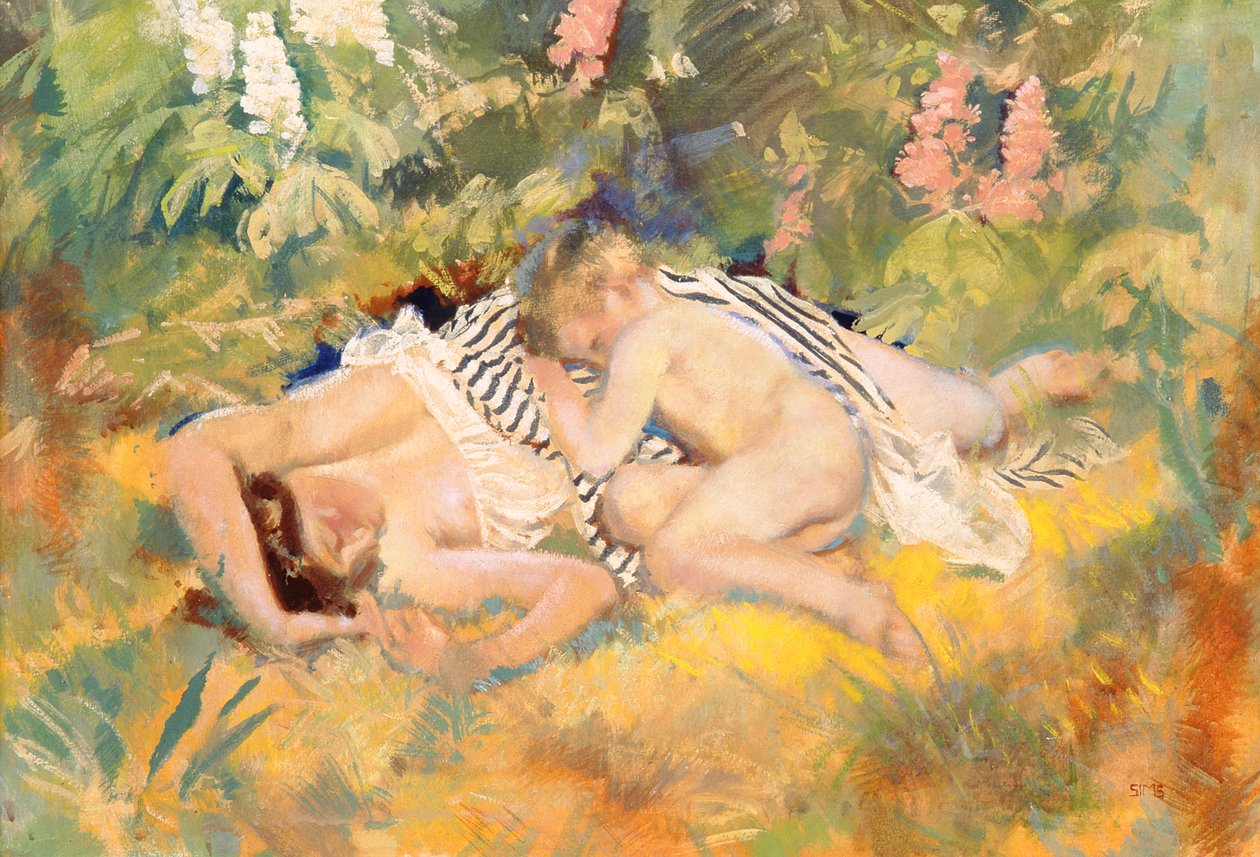 Lato (wc, kolor nadwozia i tempera na papierze) autorstwa Charles Sims
