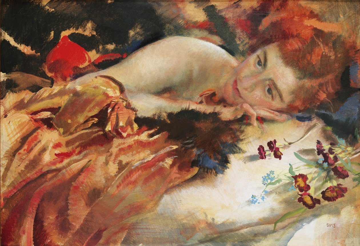 Mistrzyni artysty (tempera na płycie) autorstwa Charles Sims