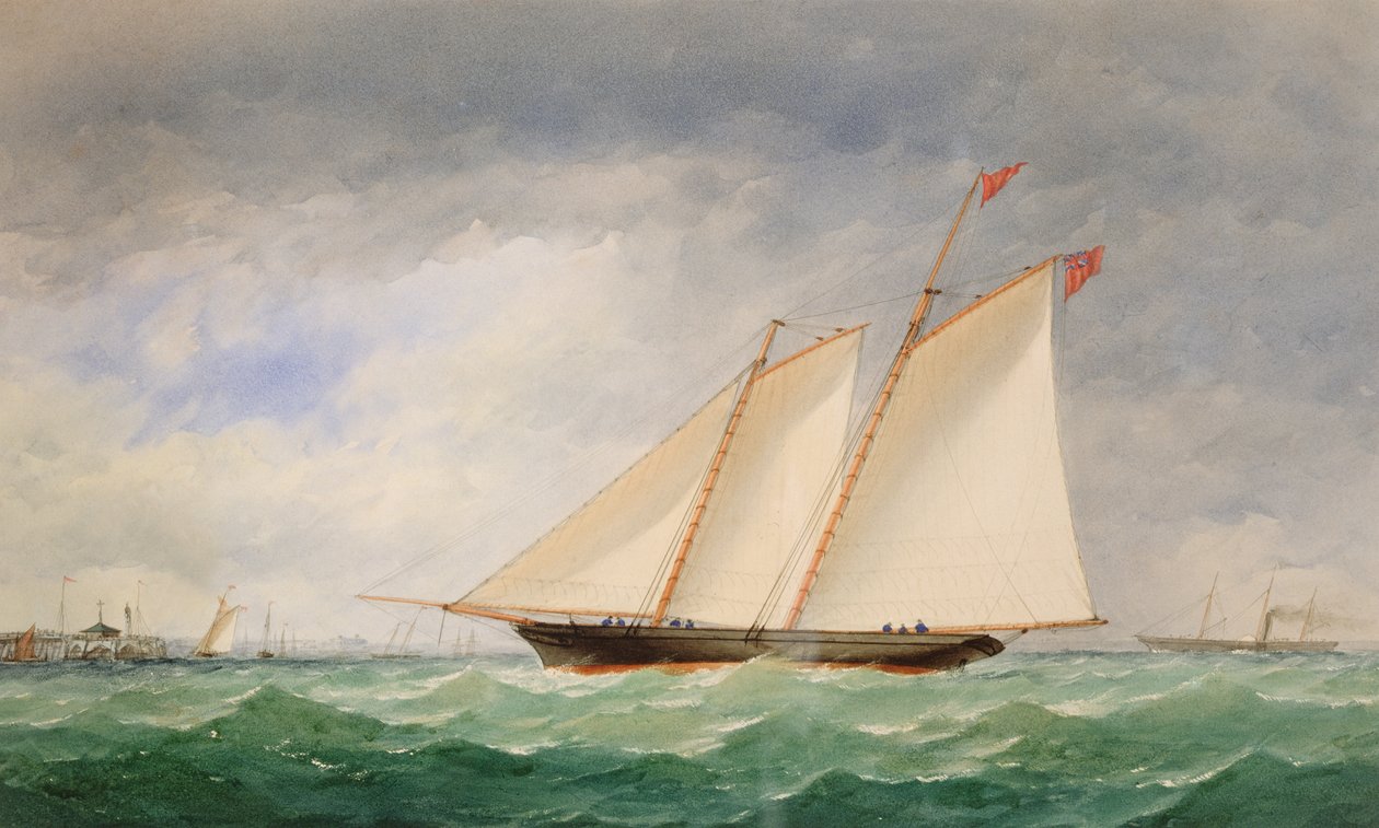 Schooner Yacht off Ryde, Isle of Wight autorstwa Charles Taylor