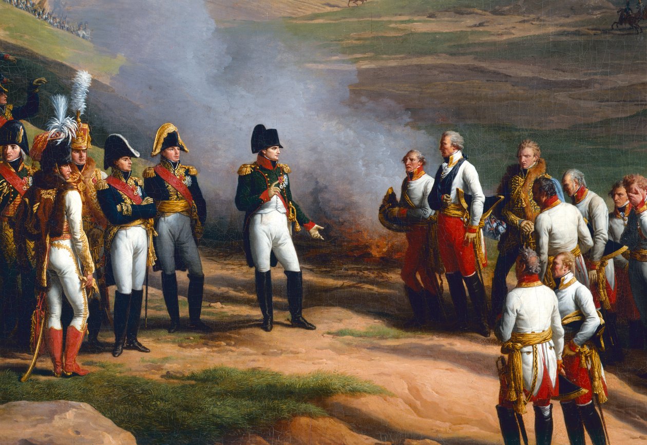 Fragment obrazu „Poddanie się Ulm”, 20 października 1805 r. – Napoleon i austriaccy generałowie, 1815 r. autorstwa Charles Thevenin
