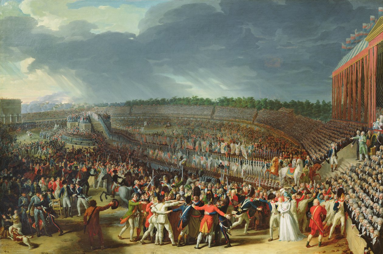 Uroczystość Federacji, Pola Marsowe, Paryż, 14 lipca 1790 r. autorstwa Charles Thevenin