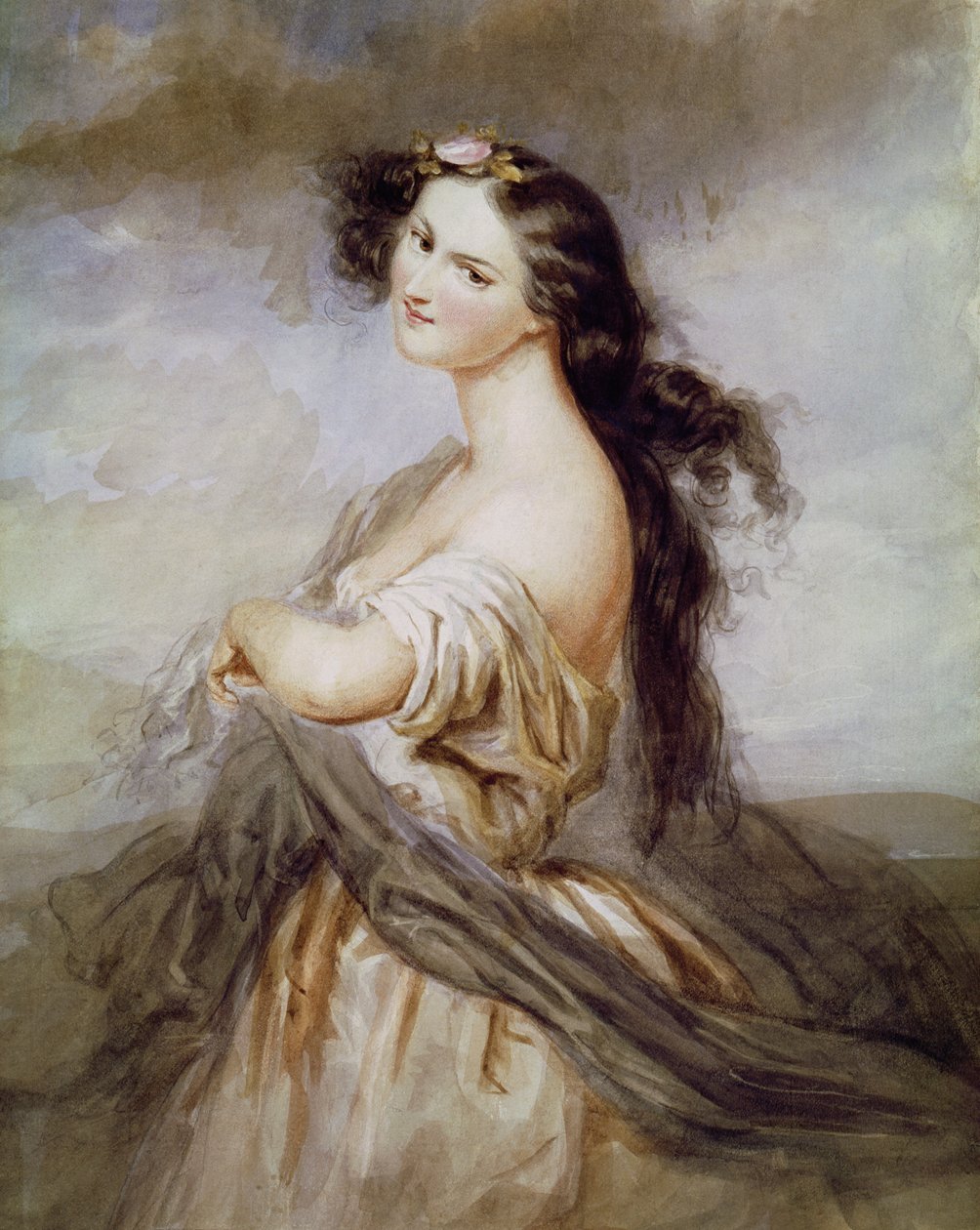 Portret Juliette Drouet (1806-83) autorstwa Charles Voillemot