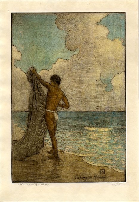Łowienie ryb na Hawajach autorstwa Charles William Bartlett