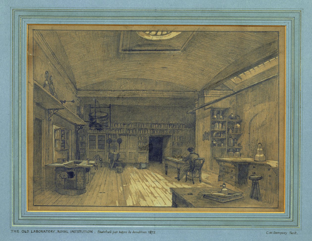 Laboratorium Instytucji Królewskiej, 1872 autorstwa Charles W. Dempsey