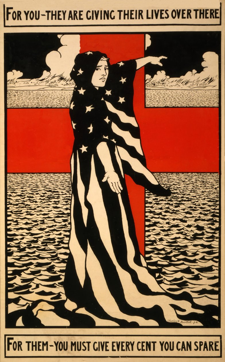 Plakat fundraisingowy dla Czerwonego Krzyża, wyd. 1918 autorstwa Charles William Bartlett