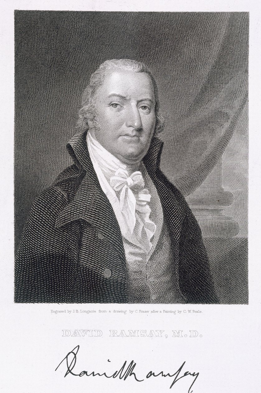 David Ramsay, rytowany przez Jamesa Bartona Longacre (1794-1869) według rysunku oryginału autorstwa Charlesa Frasera (1782-1860) autorstwa Charles Willson Peale