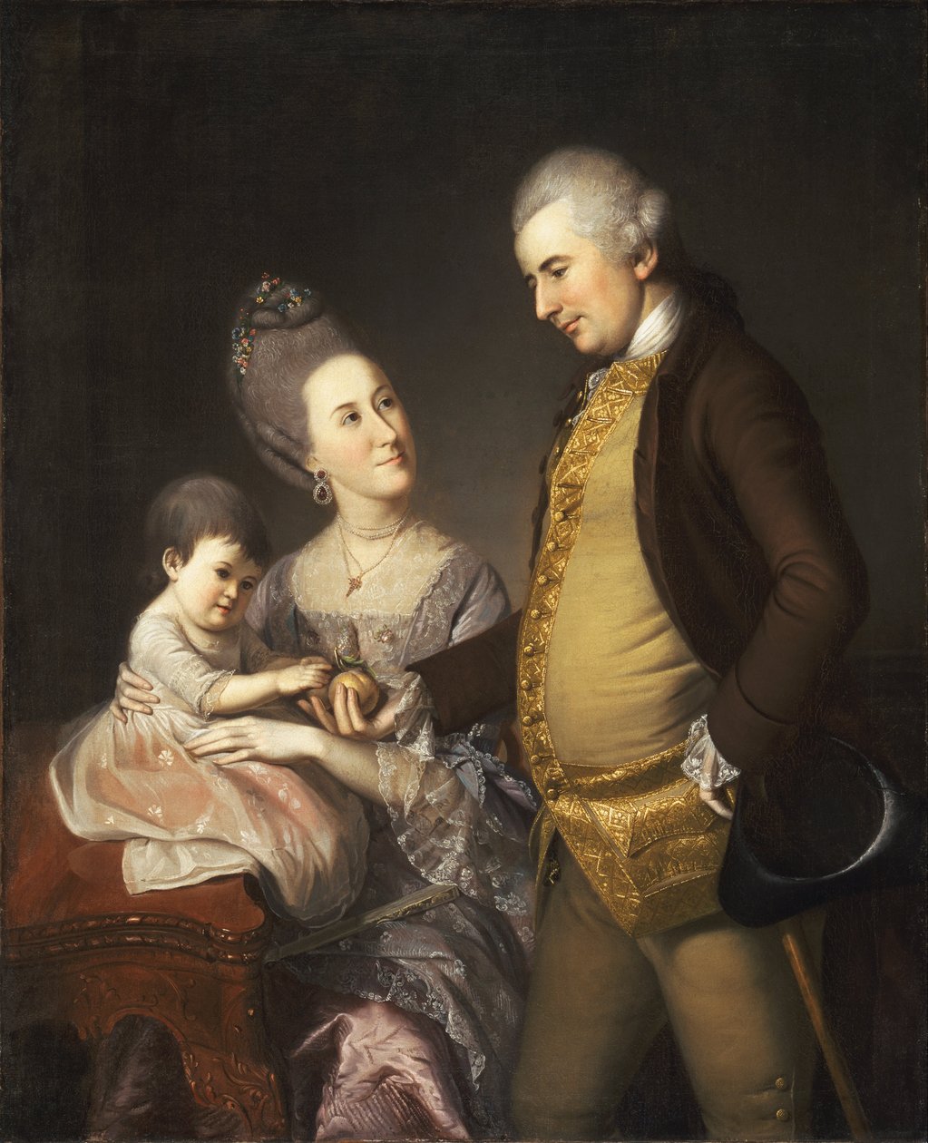 Portret Johna i Elizabeth Lloyd Cadwalader i ich córki Anne autorstwa Charles Willson Peale