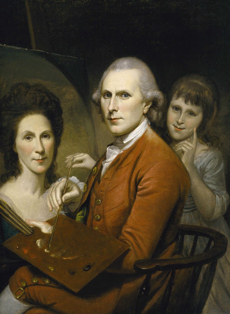 Autoportret z Angeliką i Portret Racheli autorstwa Charles Willson Peale