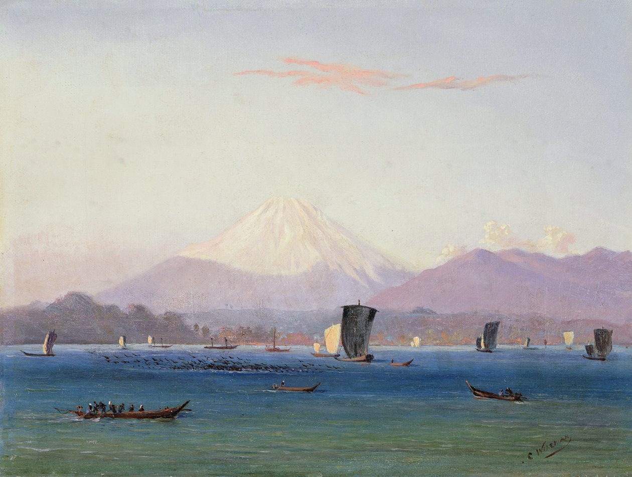 Widok na górę Fuji autorstwa Charles Wirgman