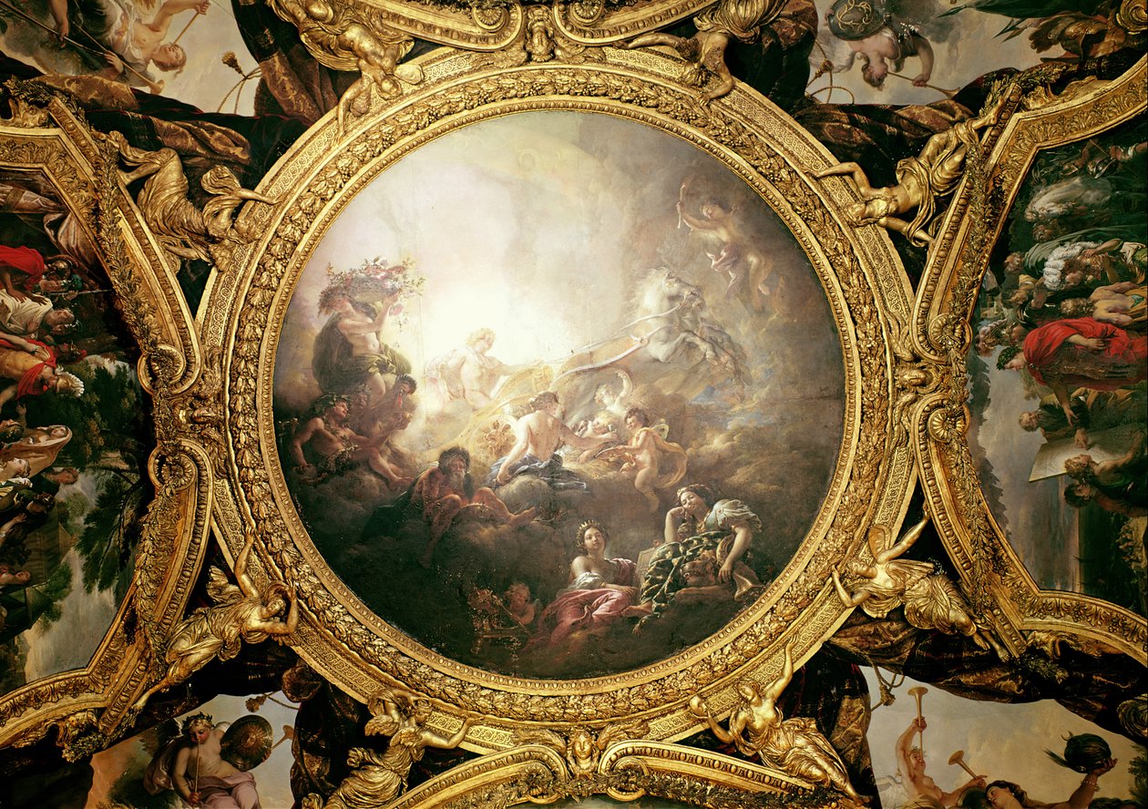 Rydwan Apolla, malowidło na suficie z Salonu Apolla autorstwa Charles de la Fosse