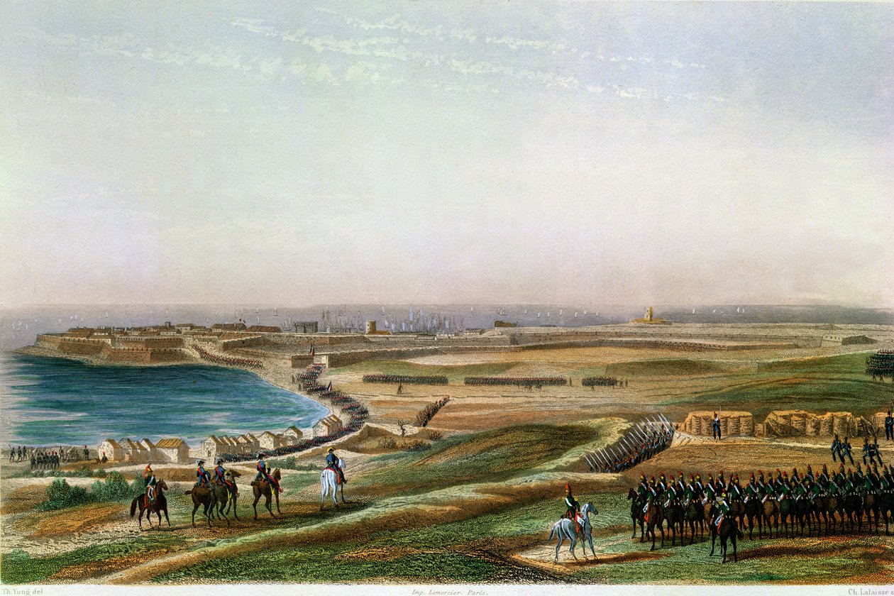 Porwanie Gaety, 19 lipca 1806 (kolor grawerowany) autorstwa Charles de Lalaisse