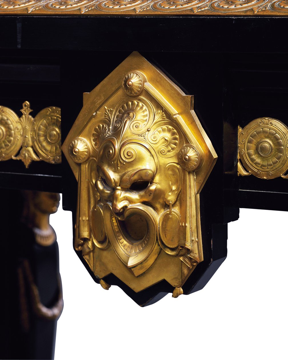Stół Napoleona III, proj. Jean Brandely, intarsja E. Varlot, Paryż, ok. 1850-75 (ormolu, złocona miedź, heban i jawor) autorstwa Charles Guillaume Diehl