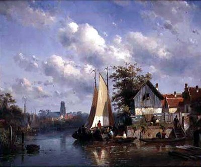 Scena letnia (olej na płótnie) autorstwa Charles Henri Joseph Leickert