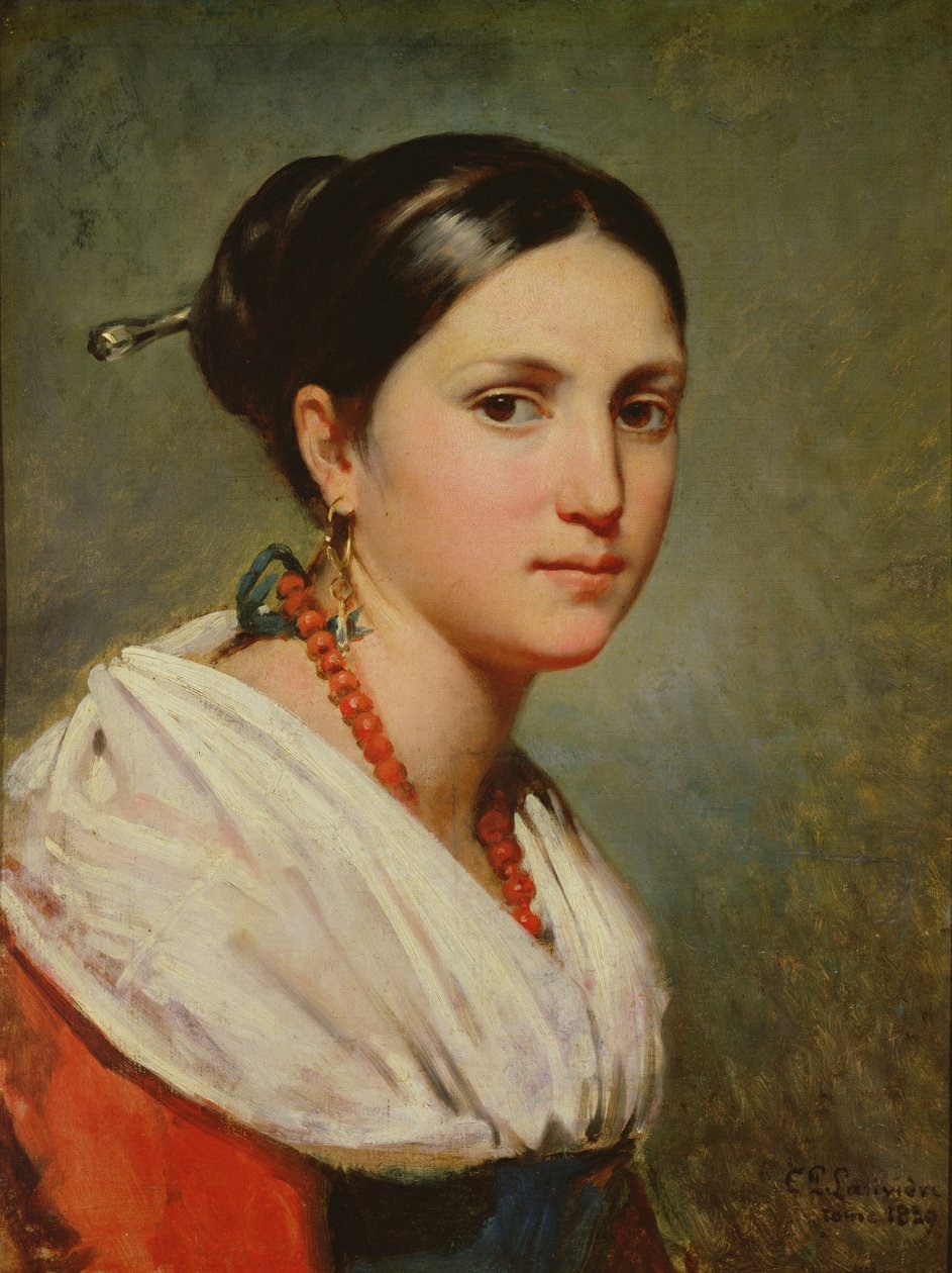 Portret młodej Włoszki, 1829 autorstwa Charles Philippe Lariviere