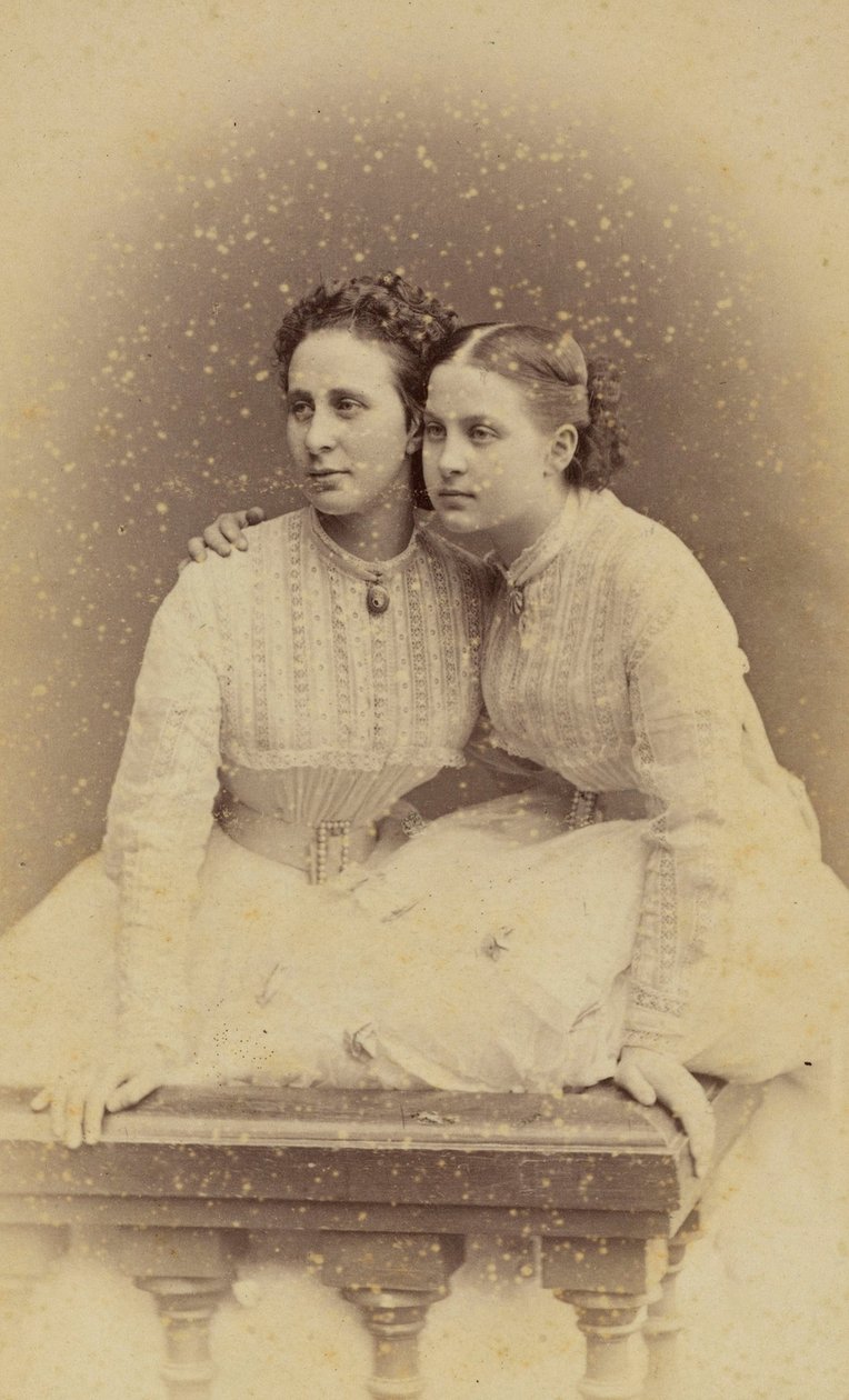 Aleksandra Iossifovna z Rosji (z domu księżna Aleksandra z Saksonii Altenburg) i Olga Konstantynowna z Rosji - Portret wielkiej księżnej Aleksandry Iosifovny (1830-1911) i wielkiej księżnej Olgi Konstantynówny z Rosji (1851-1926), autorstwa Bergamasco, Cha autorstwa Charles Bergamasco
