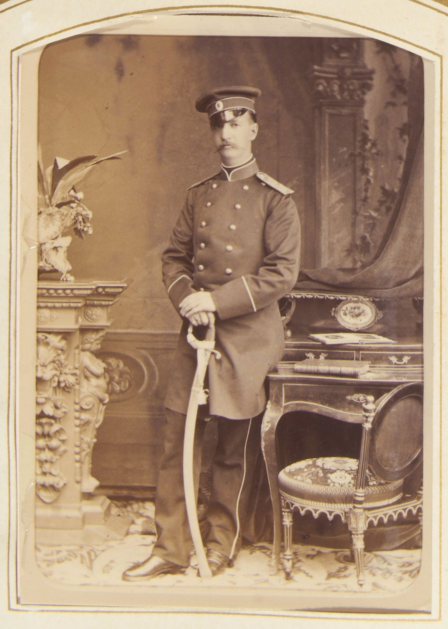Jerzy I Grecki, król Hellenów - Portret Jerzego I (1845-1913), króla Hellenów, autorstwa Bergamasco, Karola (Karol) (1830-1896). Zdjęcie albuminy autorstwa Charles Bergamasco