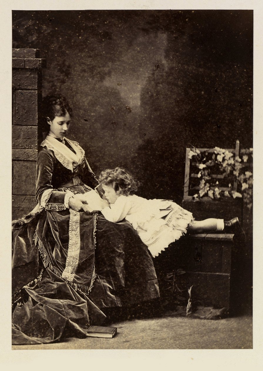 Marie Fedorovna (Dagmar of Denmark) (1847-1928) i jej syn carewicz Mikołaj Aleksandrowicz (Mikołaj II) autorstwa Charles Bergamasco