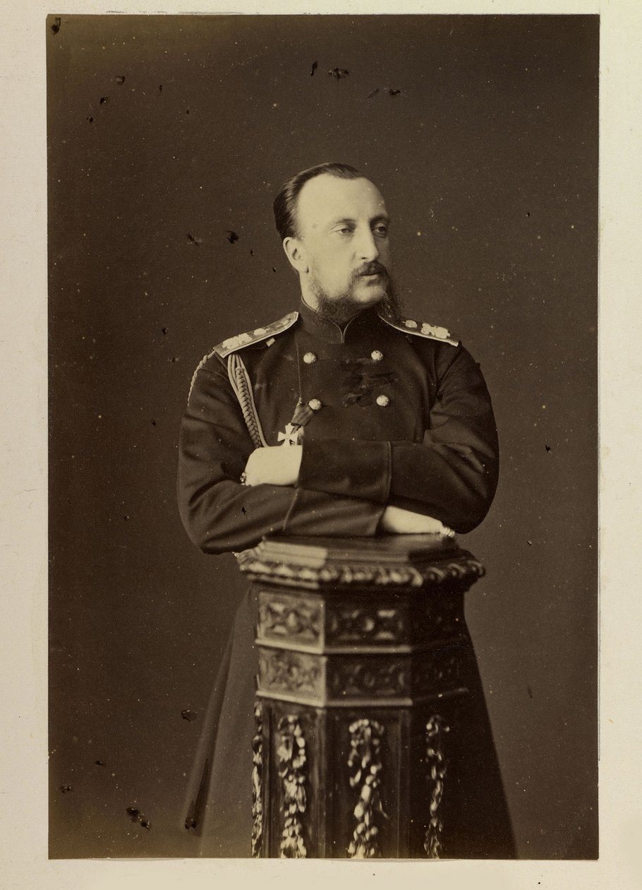 Mikołaj Nikołajewicz de Russie - Portret wielkiego księcia Mikołaja Nikołajewicza (Starszego) Rosji (1831-1891), autorstwa Bergamasco, Karola (Karla) (1830-1896). Zdjęcie albuminy autorstwa Charles Bergamasco
