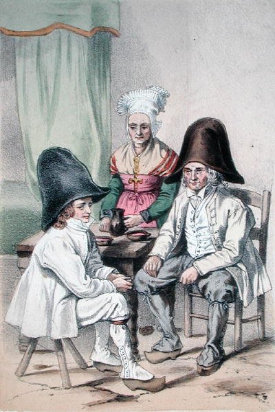 Bagienni Chłopi Pokoju w regionie Puy de Dome w Owernii, ok. 1865 (kolor lito) autorstwa Charles (after) Bour
