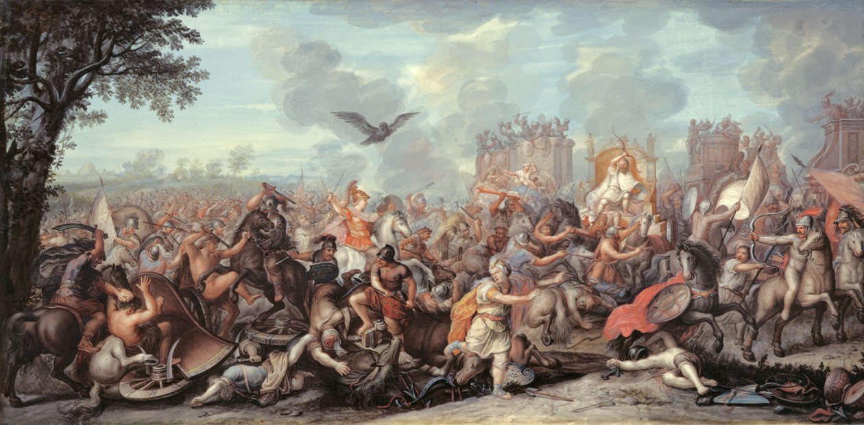 Śmierć perskiego generała (tempera na welinie) autorstwa Charles (after) Le Brun