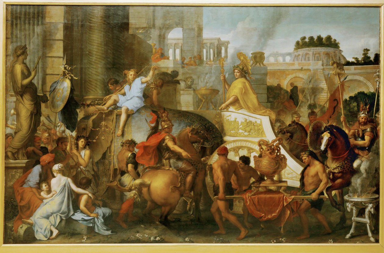 Wejście Aleksandra do Babilonu, czyli triumf Aleksandra ... autorstwa Charles (attr. to) Le Brun