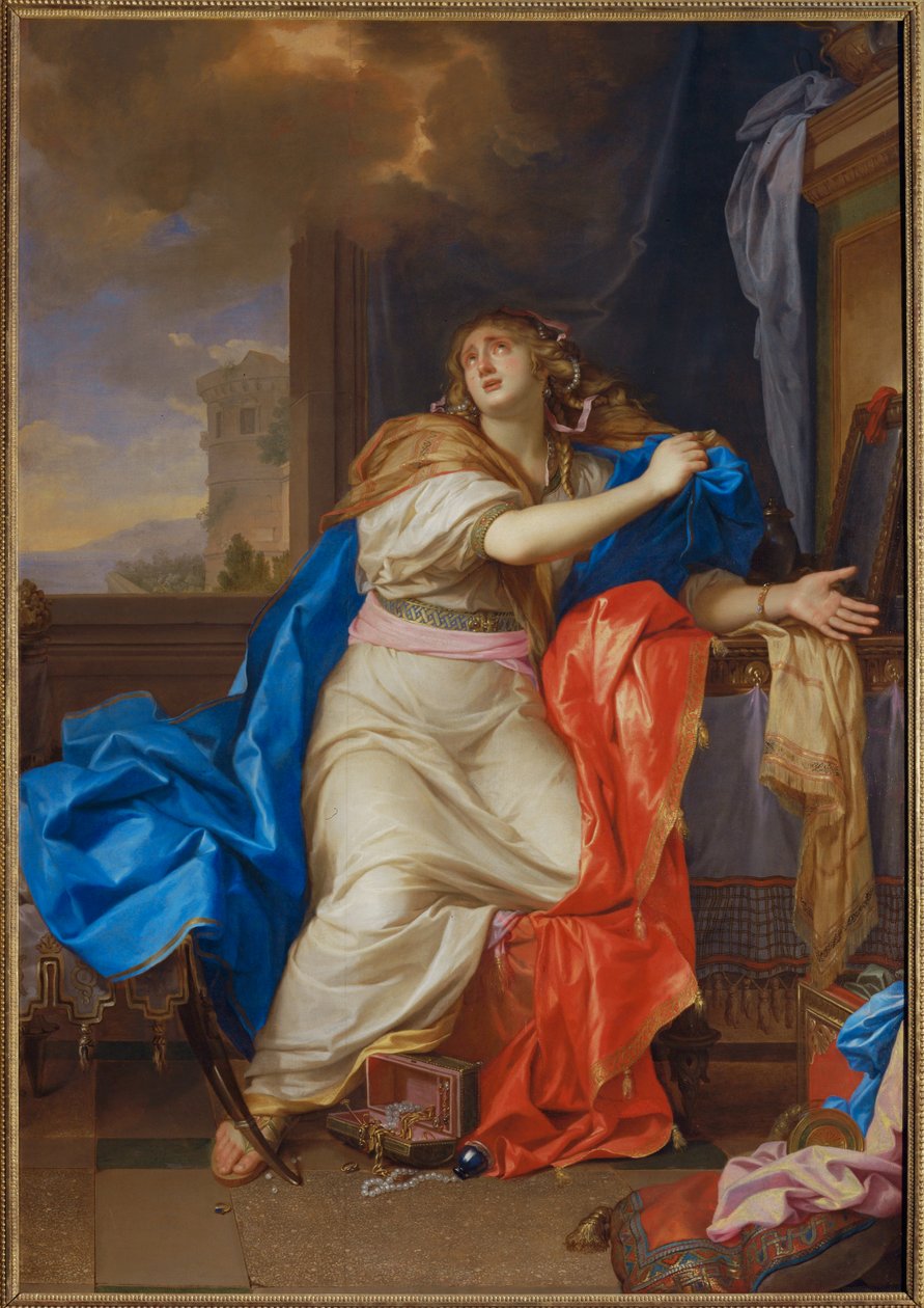 Sainte Madeleine repentante renonce a toutes les vanites de la vie - Święta Maria Magdalena wyrzeka się wszystkich przyjemności życia ... autorstwa Charles (attr. to) Le Brun