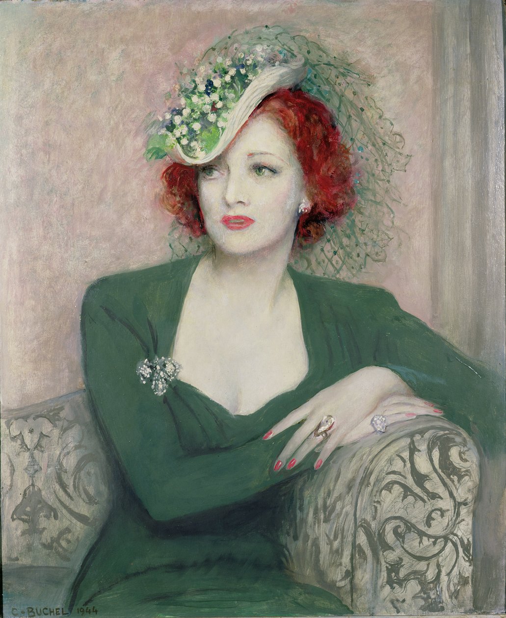 Portret Margo Graham . w połowie długości autorstwa Charles A. Buchel