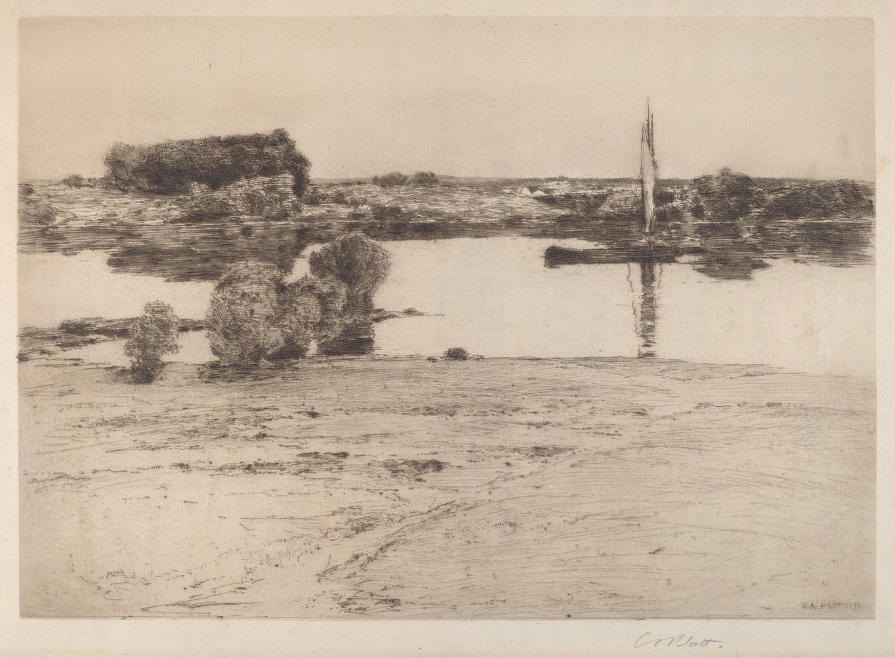 Bez tytułu (scena rzeczna z łodzią) autorstwa Charles A. Platt