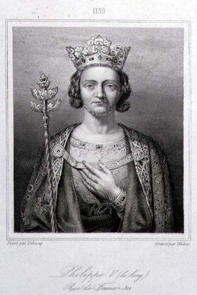 Filip V „Wysoki” (1294-1322) król Francji, ryty przez Webera (grafika) autorstwa Charles Alexandre (after) Debacq