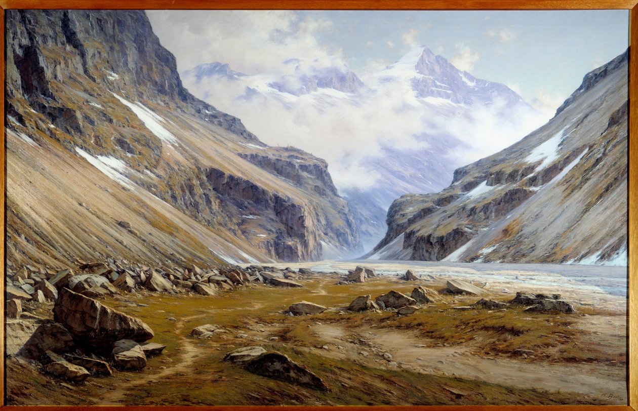 Dolina Veneon w Saint Christophe en Oisans w Alpach Obraz Charlesa Bertiera (1860-1924) 1894 Wymiary 2x3,2 m Grenoble, Muzeum Sztuk Pięknych - Dolina Veneon w Saint Christophe en Oisans w Alpach. Obraz Charlesa Bertiera (1860-1924) autorstwa Charles Alexandre Bertier