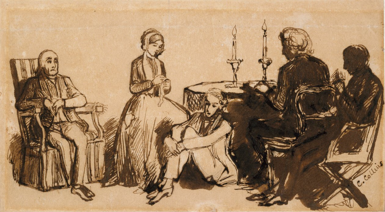Wieczór u Combesów, 1850-1851 autorstwa Charles Allston Collins