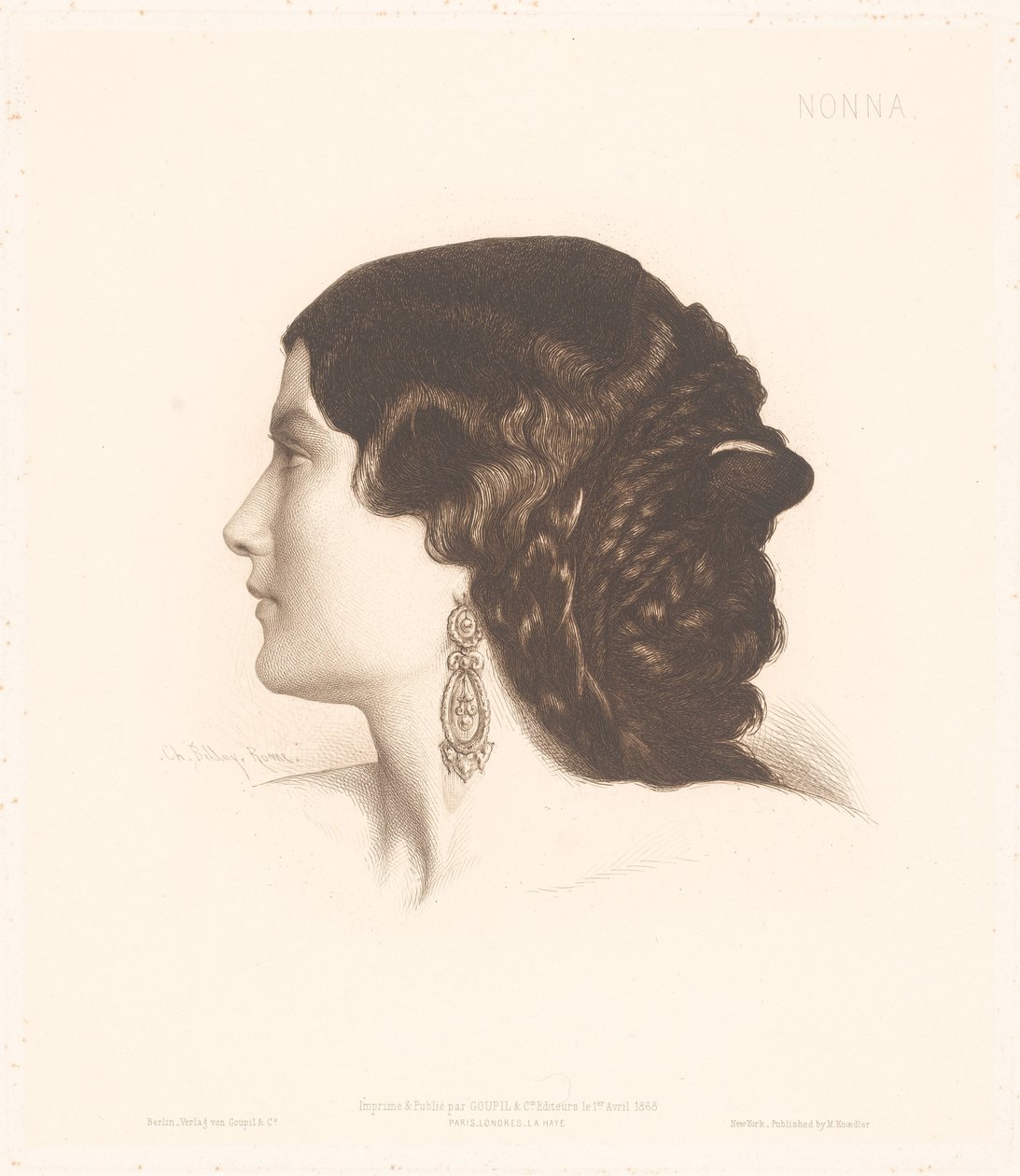 Portret włoskiej kobiety Nonna (tytuł na obiekcie) Portrety Włoszek (tytuł serii) autorstwa Charles Alphonse Paul Bellay