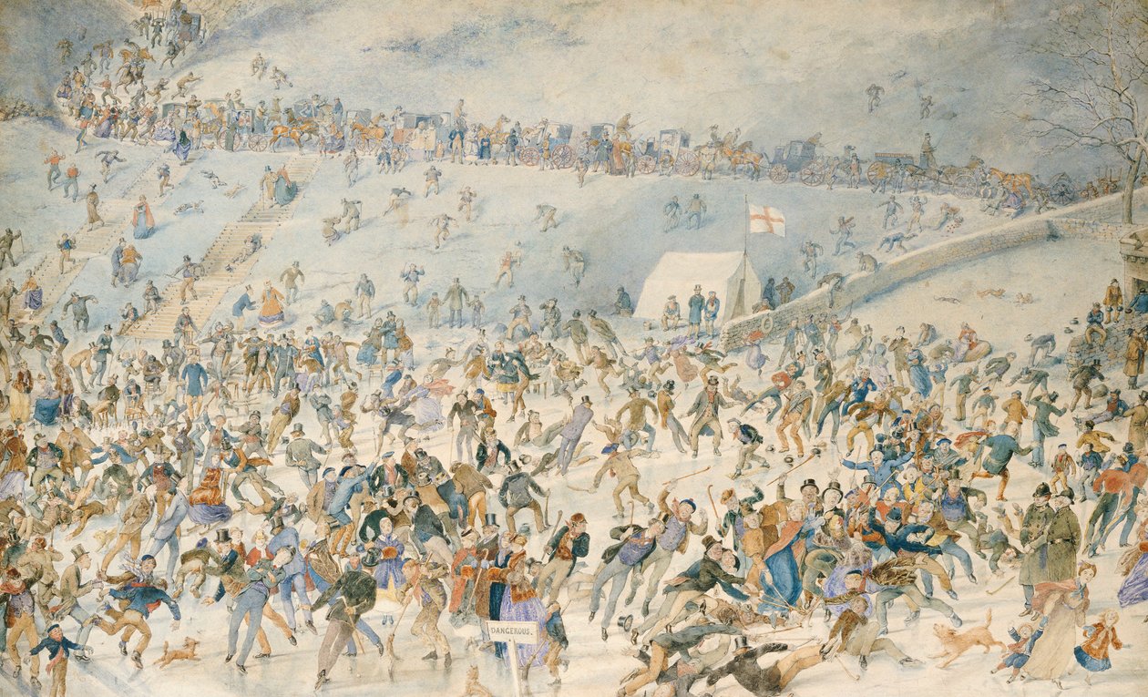 Figury na łyżwach, 1876 autorstwa Charles Altamont Doyle